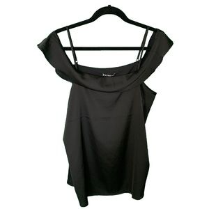EXPRESS | black off the shoulder silky top